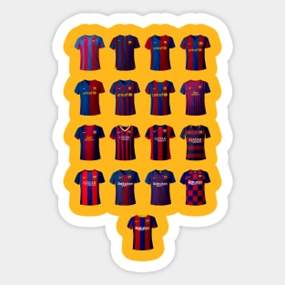 Messi shirts at Barcelona Sticker